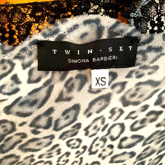 Twin set silk & lace grey leopard slip - Picture 3 of 3